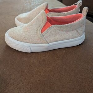 Cat & Jack Cream and Pink Kids Slip-On Sneakers